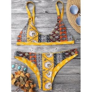 Patchwork Print Bikini